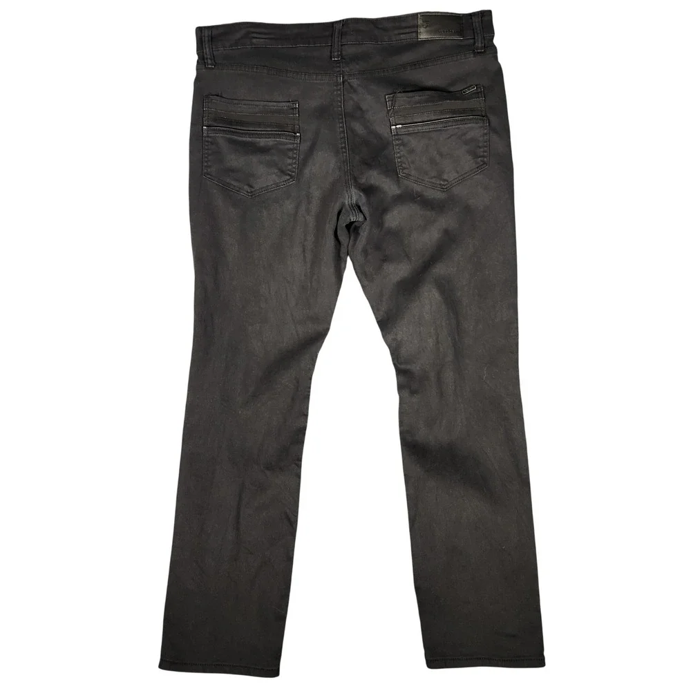 Fried Denim Moto Jeans Mens 38x32‎ Black Excellent Slim Fit Biker Pants